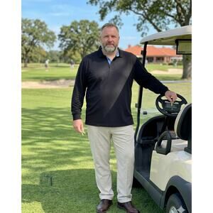 Men’s 3XL Black Long Sleeve Polo Technical Luxury German Engineering